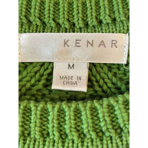 Kenar Green Openwork Knit Sweater Size Medium (4931) - Picture 3 of 6